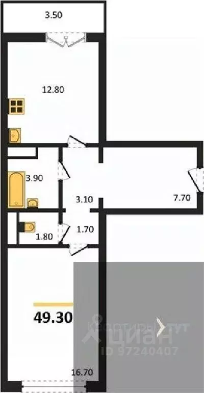 1-к кв. Воронежская область, Воронеж ул. Загоровского, 9/3 (49.3 м) - Фото 0