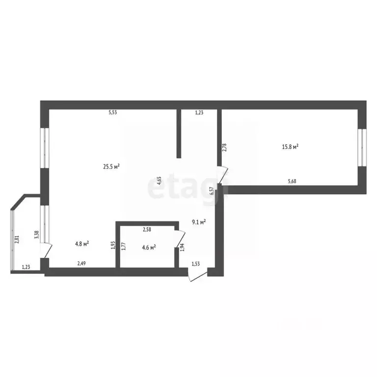 2-к кв. Амурская область, Благовещенск ул. Горького, 64 (59.8 м) - Фото 1