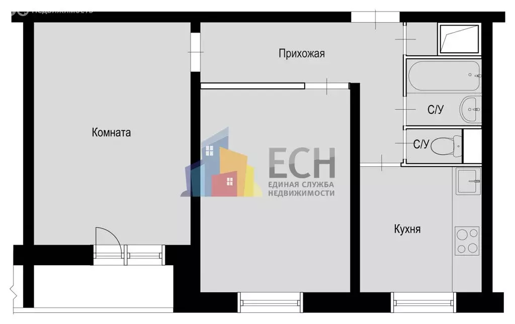 2-комнатная квартира: Венёв, микрорайон Южный, 5 (44.1 м) - Фото 1