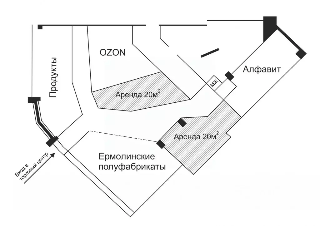 Торговая площадь в Кемеровская область, Новокузнецк просп. Строителей, ... - Фото 2