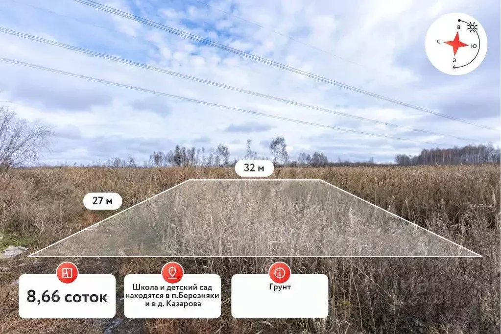 Участок в Тюменская область, Тюмень 4-й Салаирского тракта км (8.66 ... - Фото 1