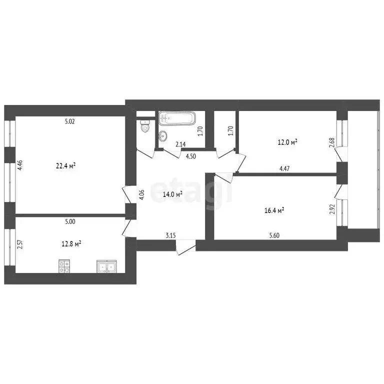 3-комнатная квартира: Симферополь, проспект Победы, 12 (84 м) - Фото 1