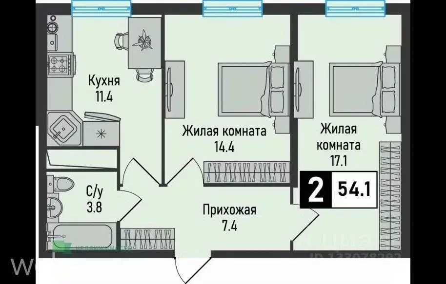 2-к кв. Ставропольский край, Железноводск городской округ, пос. ... - Фото 0