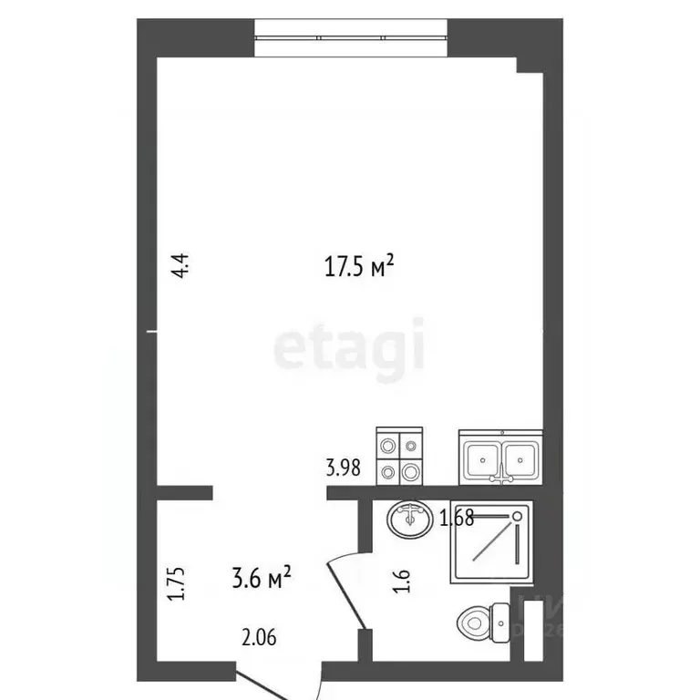 Студия Москва Ижорская ул., 6к1 (23.6 м) - Фото 2