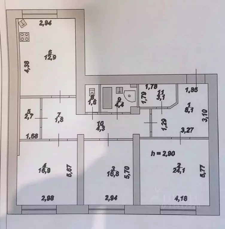 3-к кв. Тверская область, Тверь ул. Бобкова, 14 (96.7 м) - Фото 2