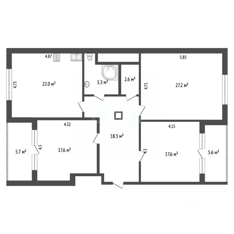 3-к кв. Севастополь ул. Астана Кесаева, 1 (105.9 м) - Фото 1