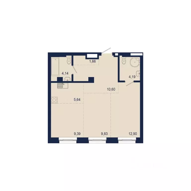 3-к кв. Башкортостан, Уфа Новомостовая ул., 4А (59.4 м) - Фото 1