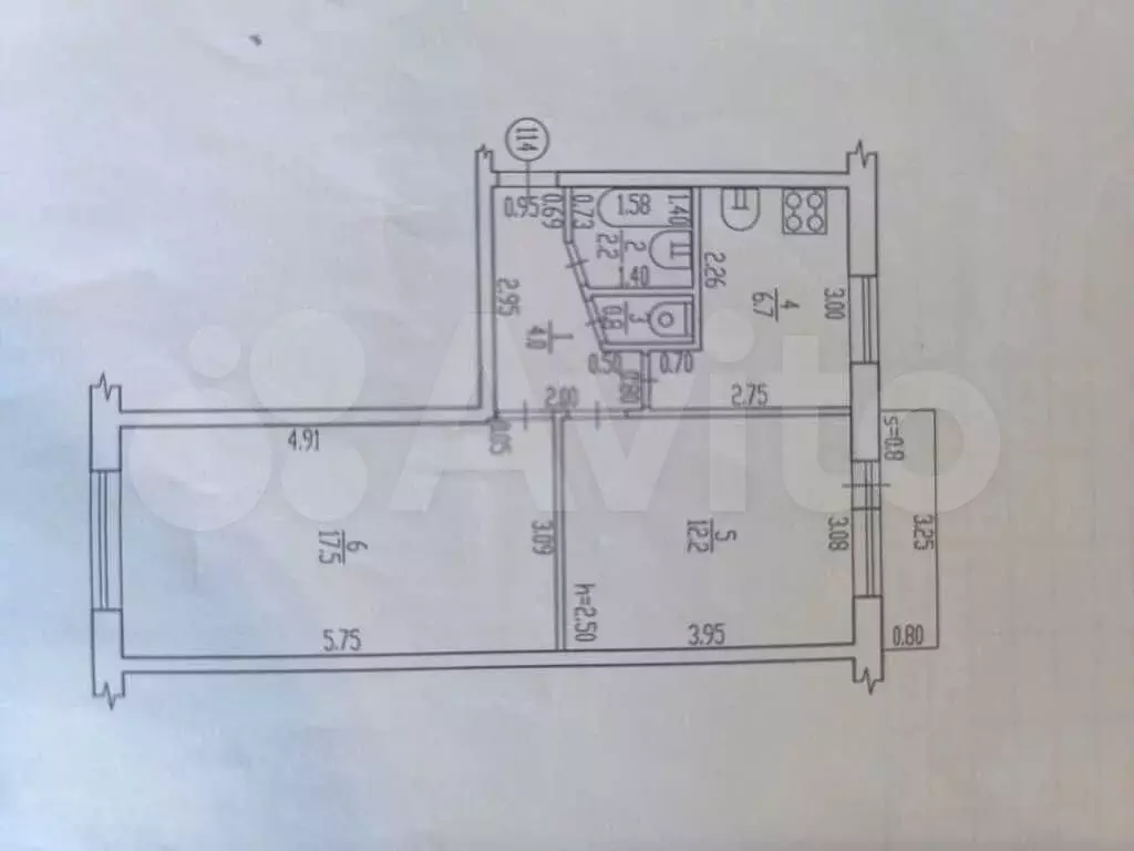 2-к. квартира, 43,5 м, 4/6 эт. - Фото 0