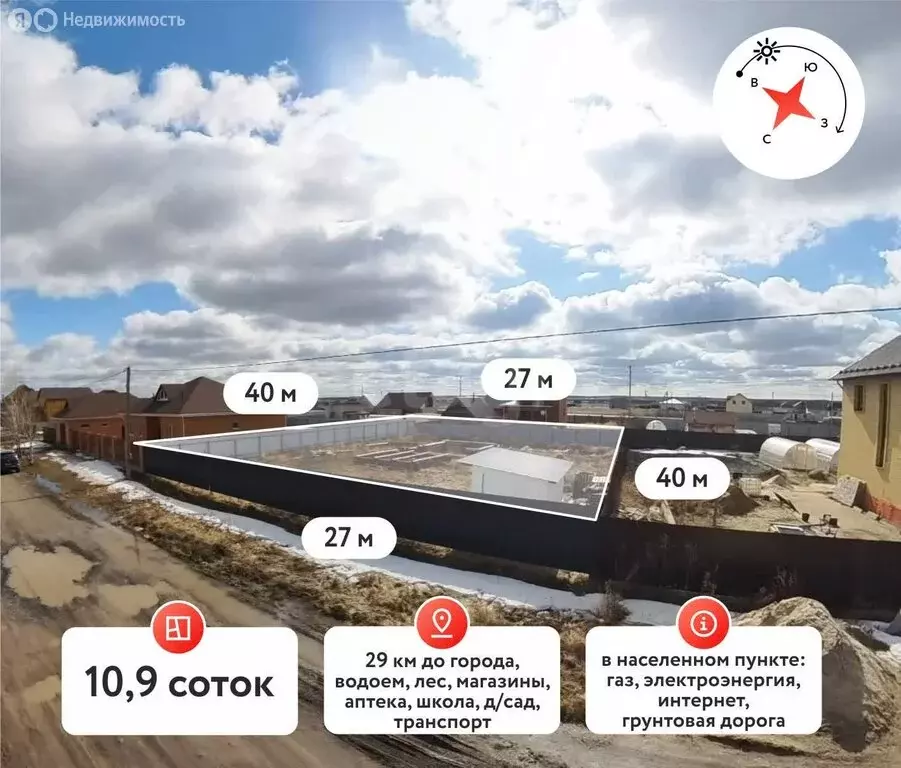 Участок в село Чикча, коттеджный посёлок Высокий берег (1090 м) - Фото 1