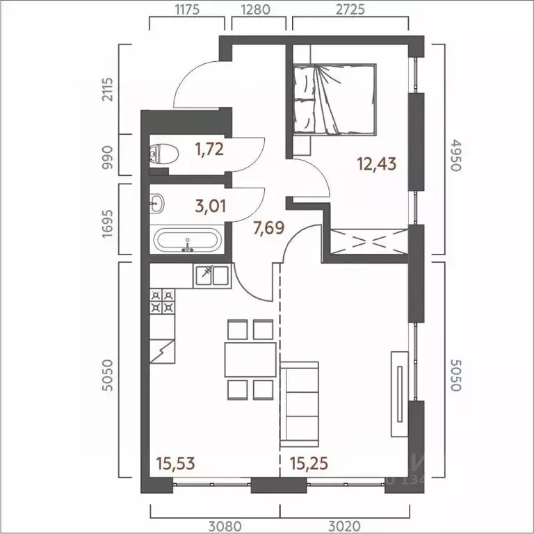 2-к кв. Иркутская область, Иркутск ул. 6-я Советская, 2 (55.63 м) - Фото 0