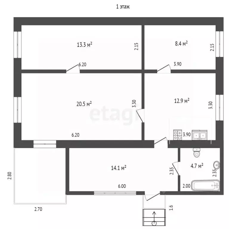 3-к кв. Севастополь ул. Новикова, 6 (124.5 м) - Фото 1