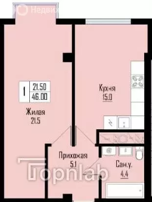 1-комнатная квартира: Нальчик, улица Ахохова, 100 (46 м) - Фото 0