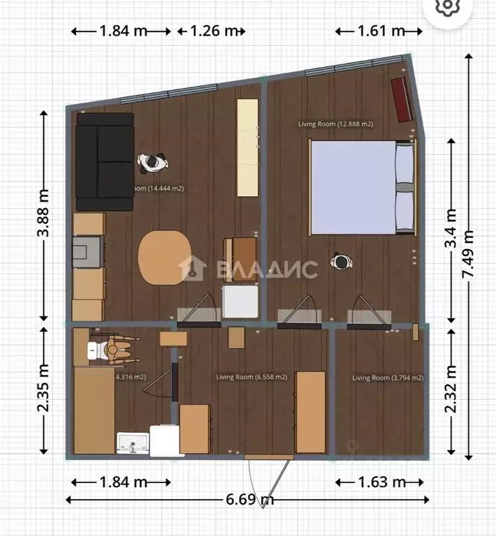 1-к кв. Московская область, Мытищи ул. Стрелковая, 8 (40.8 м) - Фото 2