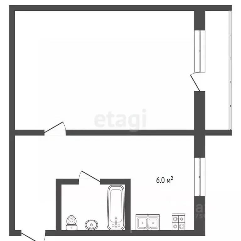 1-к кв. Ярославская область, Рыбинск ул. Максима Горького, 90 (28.0 м) - Фото 1