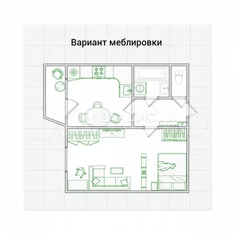 1-к. квартира, 38,6 м, 2/9 эт. - Фото 1