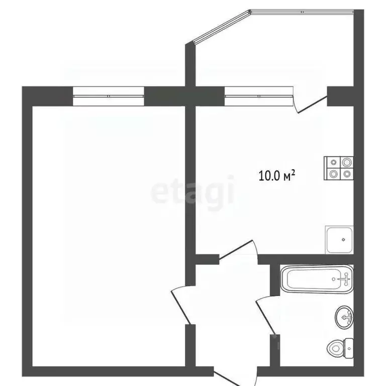 1-к кв. Ханты-Мансийский АО, Сургут ул. Семена Билецкого, 2 (36.5 м) - Фото 2