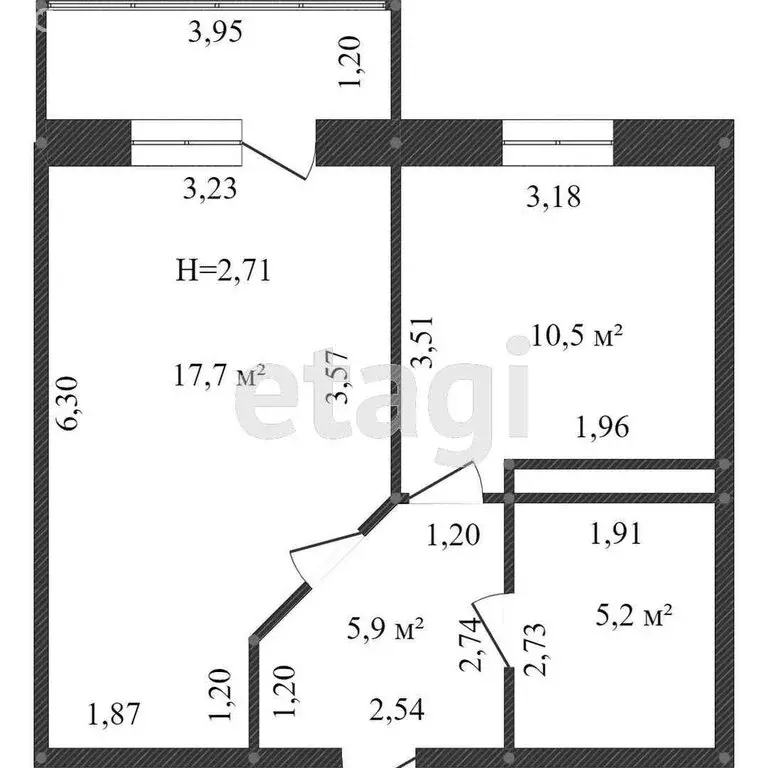 1-комнатная квартира: Абакан, улица Кирова, 179к1 (38.3 м) - Фото 0