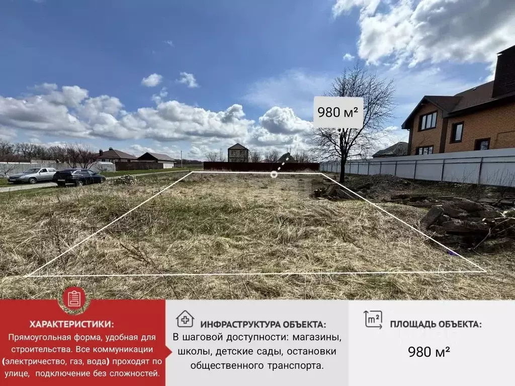 Участок в Белгородская область, Валуйки Восточная ул. (9.8 сот.) - Фото 1