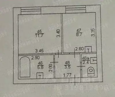 1-к кв. Тверская область, Тверь Учительская ул., 3 (32.1 м) - Фото 2