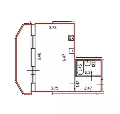 Студия Санкт-Петербург пос. Парголово, Заречная ул., 11к4 (31.0 м) - Фото 2