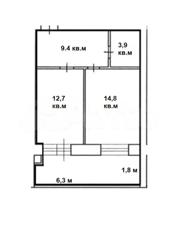 1-к. квартира, 40,8 м, 3/10 эт. - Фото 0