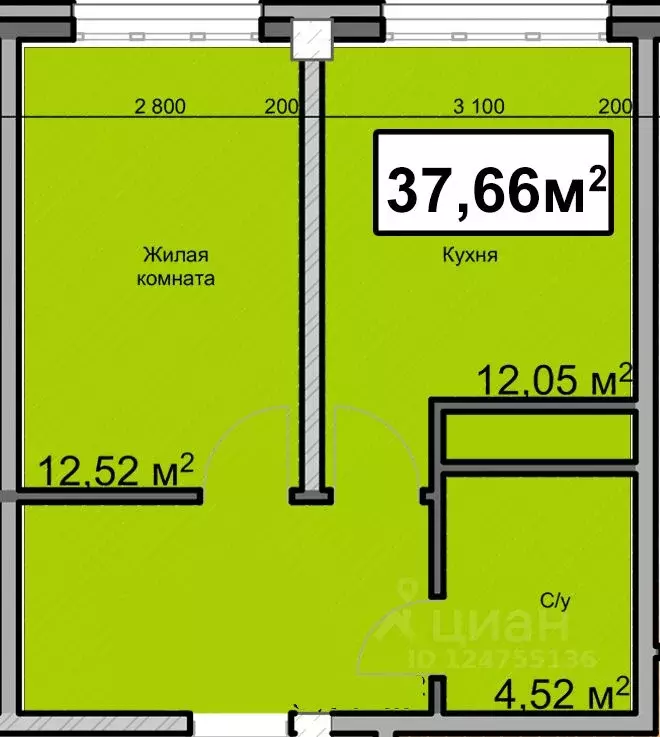 1-к кв. Ставропольский край, Ессентуки ул. Благодатная, 22к3 (37.66 м) - Фото 1