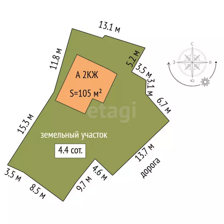 Дом в Тюмень, микрорайон Парфёново, улица Габдуллы Тукая (105 м) - Фото 1