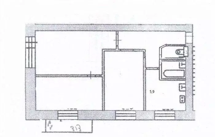 3-к кв. Севастополь ул. Глухова, 5 (51.3 м) - Фото 2