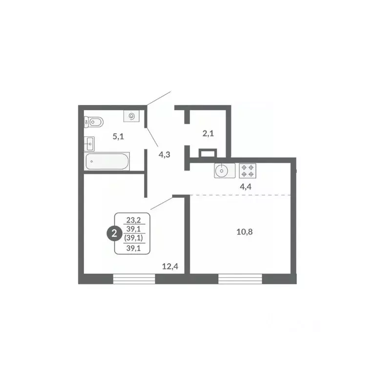 2-к кв. Кировская область, Киров ул. Пушкина, 25 (39.1 м) - Фото 1