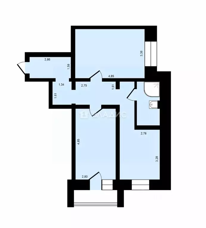 2-к кв. Владимирская область, Владимир Садовая ул., 11а (57.5 м) - Фото 1