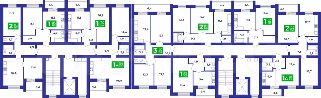 2-к. квартира, 56 м, 9/9 эт. - Фото 1