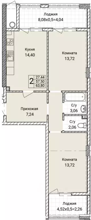 2-к кв. севастополь ул. братьев манганари, 30к2 (63.8 м) - Фото 0