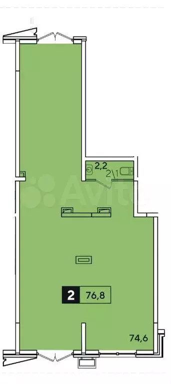 Продам офисное помещение, 76.8 м - Фото 0