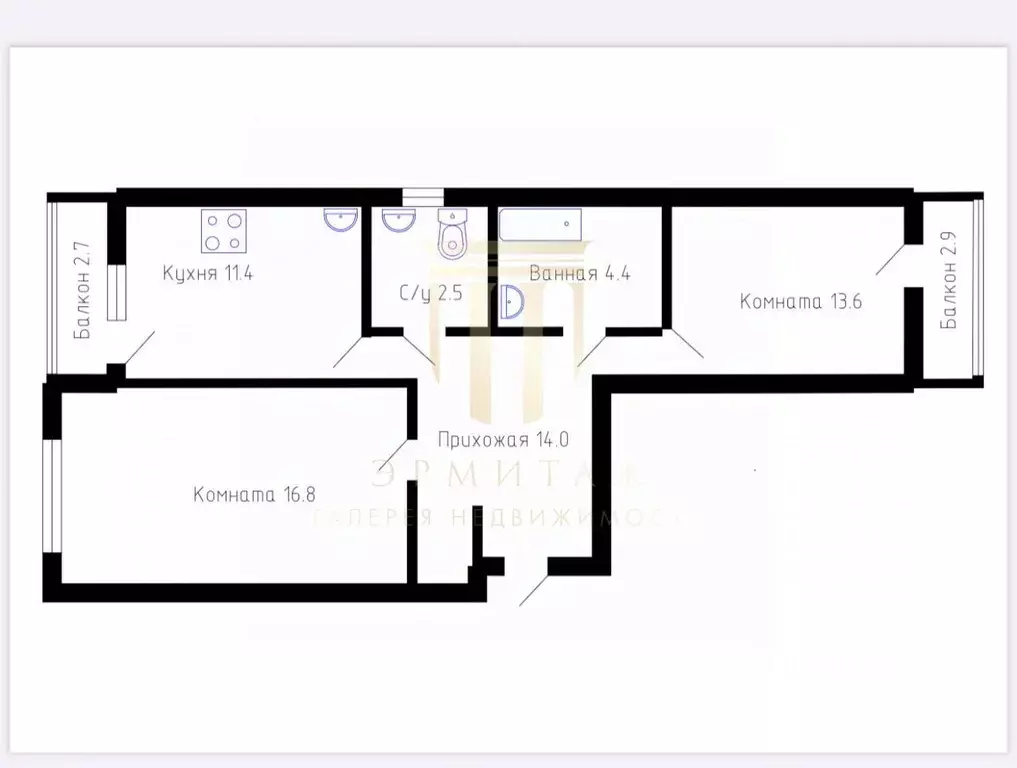 2-к кв. Санкт-Петербург Шувалово тер., ул. Береговая, 18к4 (62.7 м) - Фото 2