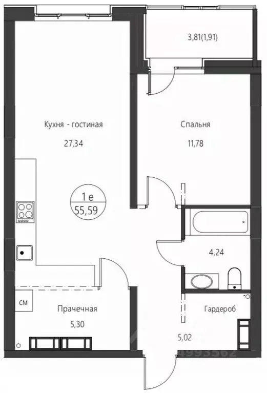 1-к кв. Хабаровский край, Хабаровск ул. Солженицына, 4А (55.5 м) - Фото 0