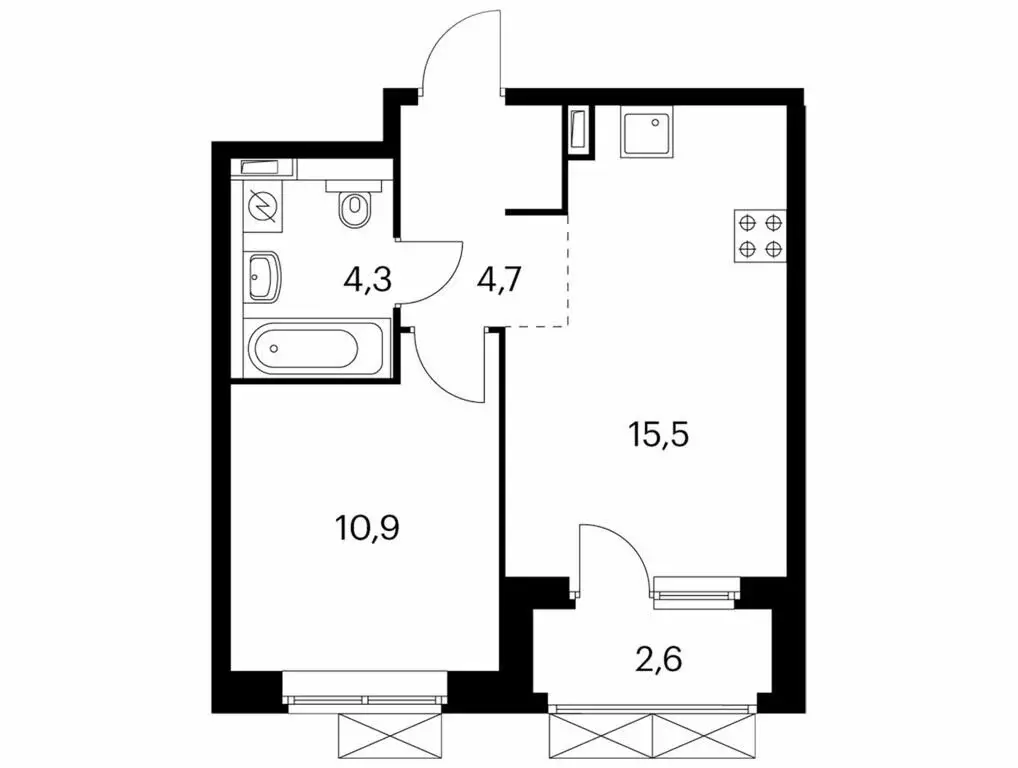 1-комнатная квартира: Екатеринбург, ЖК Космонавтов 11, 4.2 (35.6 м) - Фото 0