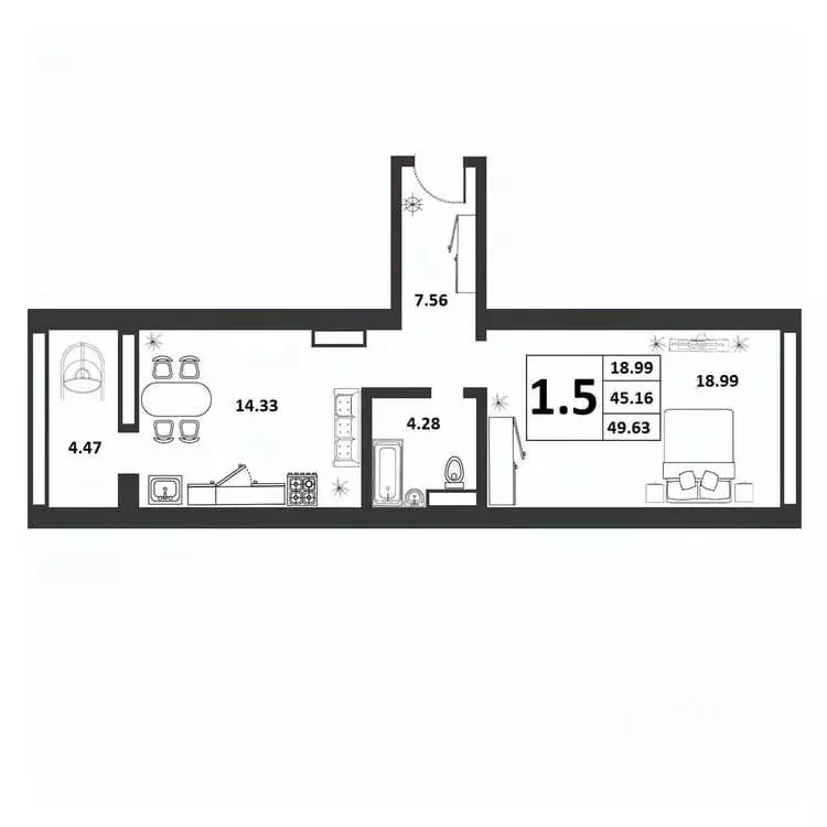 1-к кв. Новгородская область, Великий Новгород ул. Якова Павлова, 15 ... - Фото 1