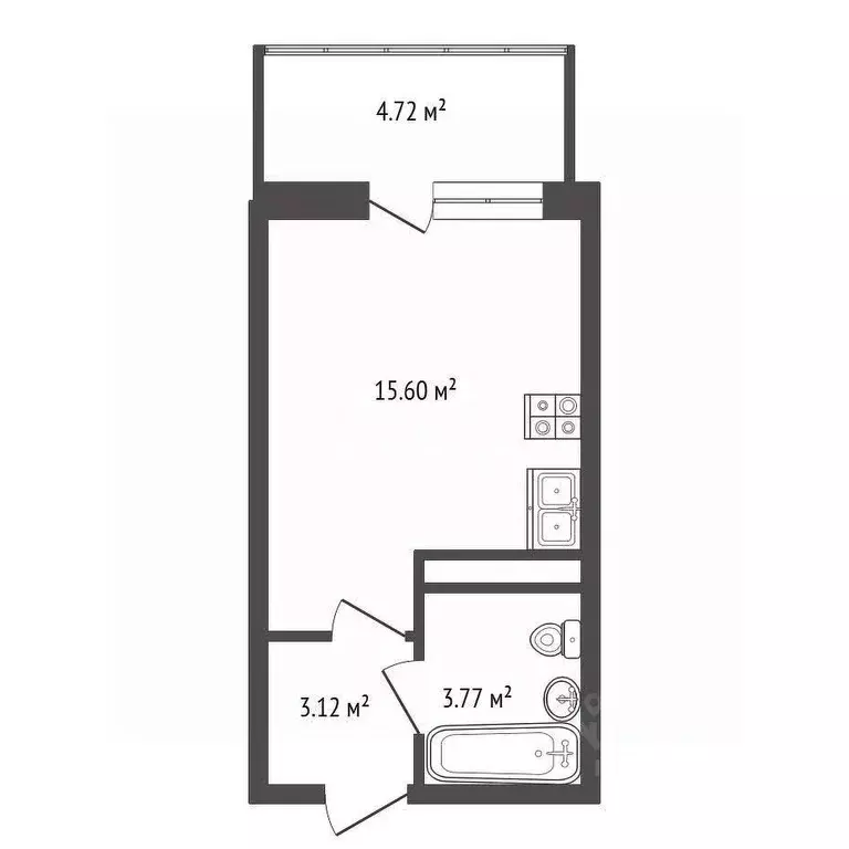 Студия Ленинградская область, Всеволожский район, пос. Бугры бул. ... - Фото 1
