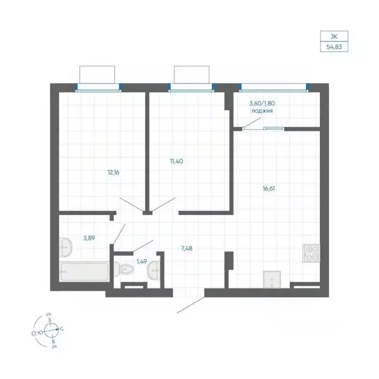 2-к кв. Челябинская область, Челябинский городской округ, пос. ... - Фото 1