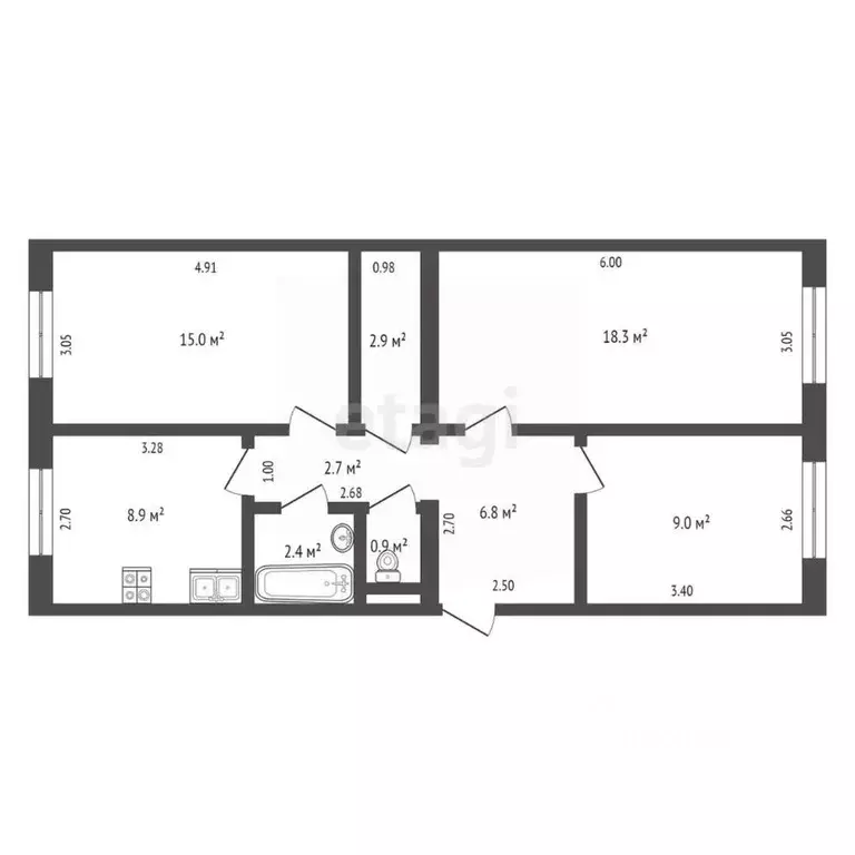 3-к кв. Ямало-Ненецкий АО, Губкинский 9-й мкр, 17 (66.9 м) - Фото 1