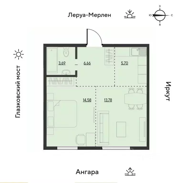 2-к кв. Иркутская область, Иркутск Затон кв-л, ул. Набережная Иркута, ... - Фото 0