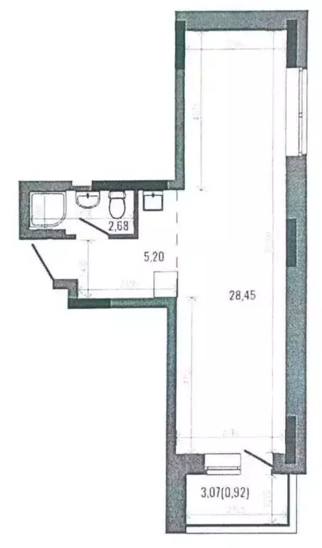1-к кв. Татарстан, Казань Приволжская ул., 210 (36.6 м) - Фото 2