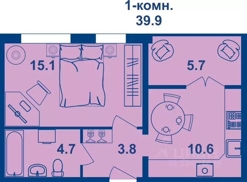 1-к кв. Костромская область, Кострома Магистральная ул., 71 (37.7 м) - Фото 1