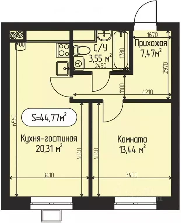 1-к кв. Московская область, Дмитровский городской округ, с. Озерецкое, ... - Фото 0