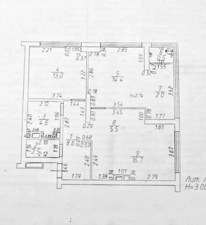 3-комнатная квартира: Казань, Кировский район, Шоссейная улица, 57 (72 ... - Фото 1