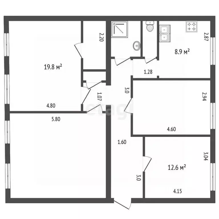 4-к кв. Санкт-Петербург Балтийская ул., 12 (98.0 м) - Фото 2