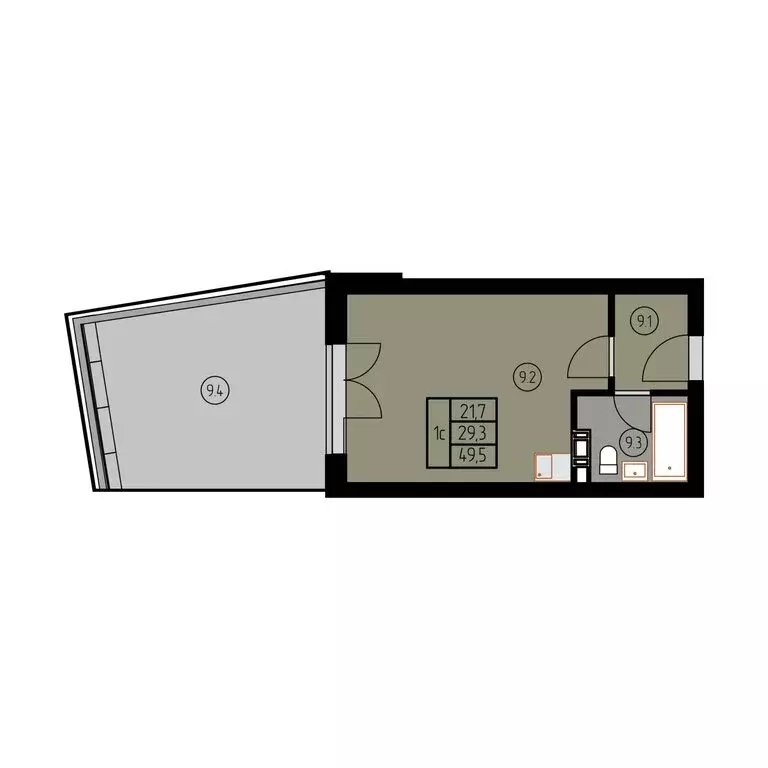 Квартира-студия: Лесное, ш. Калининградское (49.5 м) - Фото 1