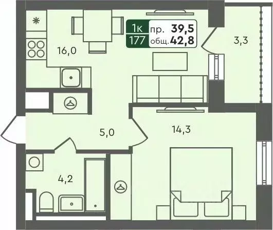 1-к кв. Курганская область, Курган Заозерный жилрайон, 6А мкр, 25/4 ... - Фото 1