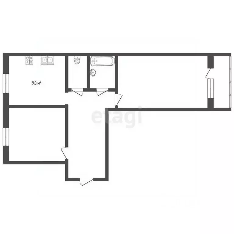 2-к кв. Ямало-Ненецкий АО, Муравленко ул. Губкина, 25 (52.1 м) - Фото 0
