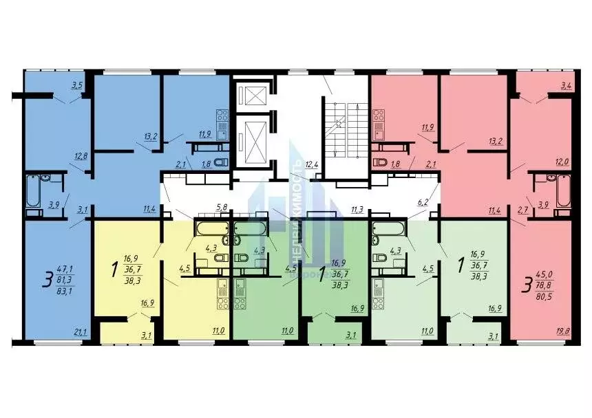 3-комнатная квартира: Воронеж, улица Шишкова, 140Б/24 (83.1 м) - Фото 0
